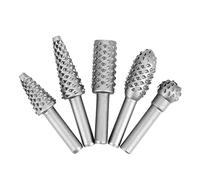 FTVOGUE Escofina de Fresa Giratoria de 5 Piezas, Juego de Brocas para Carpintería de Acero de, Versátil para Tallar y Pulir para Carpinteros