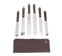 FTVOGUE Espátula para Glaseado Recta Espátula para Pasteles de Acero Inoxidable con de Madera de Haya Juego de 6 8 10 Pulgadas para Untar Glaseado