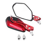 FTVOGUE Espejos De Motocicleta, 1 Par De Espejos Retrovisores De Motocicleta De 8 Mm Y 10 Mm, Scooter De Motocicleta Universal, Espejos Laterales con Patrón De Llama De Aleación De Aluminio(Rojo)