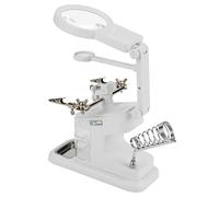 FTVOGUE Estación de Trabajo de Soldador USB con Luces LED 3X 4.5X 25X Clips de Placa de Lupa, Base Estable de Lente Acrílica de Metal ABS para Reparación Electrónica Proyectos de Bricolaje (WHITE)