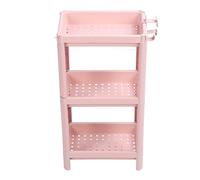 FTVOGUE Estante de Cojinete de Piso de Baño Estantes de Llay de Sábanas Rosas Largas para Baños y Plástico de Cocina (Triple Capa)