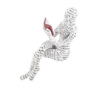 FTVOGUE Figura de Mujer Leyendo, Escultura Artística Decorativa con Molde de Pulpa con Detalles Pintados a Mano para Decoración de Oficina en Casa y Estantería (D)