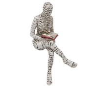 FTVOGUE Figura de Mujer Leyendo, Escultura Artística Decorativa con Molde de Pulpa con Detalles Pintados a Mano para Decoración de Oficina en Casa y Estantería (E)