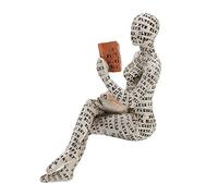 FTVOGUE Figura de Mujer Leyendo, Escultura de Pulpa Pintada a Mano, Decoración Artística de Estantería para Oficina en Casa y Regalo (B)