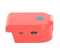 FTVOGUE Fuente de Alimentación de Batería de Litio, Adaptador de Cargador USB ABS con Tipo C PD 18W y DC 12V 2A, Luz LED 100 200 300LM para Baterías de Iones de Litio de 14,4 V a 18 V