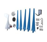 FTVOGUE Generador de Turbina Eólica, Motor Generador de Viento de 5 Aspas 200 W DC24 V con Ajuste Automático y Controlador, Diseño Compacto y Liviano para el Hogar, Granja, Barco, Fácil Instalación