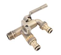 FTVOGUE Grifo de Agua para Exteriores, Grifo de Jardín Montado en la Pared con Válvulas de Bola Dobles de Latón de 1/2 Pulgadas para Conector de Manguera de Patio y Balcón