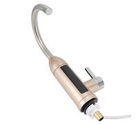 FTVOGUE Grifo de Calentador de Agua Eléctrico, Grifo Giratorio de | Pantalla Digital, Cuerpo de Acero Inoxidable, Calentamiento de 3 a 5 Segundos, Temperatura de 30 a 60 ℃, Entrada Inferior,