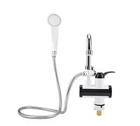FTVOGUE Grifo Dispensador Instantáneo de Agua Fría y Caliente, Cuello de Ganso con Rotación de 360 grados con Cabezal de Ducha para Lavado de Fregadero de Cocina y Baño (Enchufe de la UE)