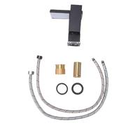 FTVOGUE Grifo LED para Lavabo de Baño, Grifo de Acero Inoxidable con un Orificio, Caño en Cascada que Ahorra Agua con Luces que Cambian de Color de Temperatura con Tuberías de Agua