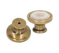 FTVOGUE Herrajes para Muebles Perilla de Manija Manija de Puerta de Gabinete Redonda de Aleación de Zinc 2 Juegos de un Orificio 3,3 X, X 2,5 Cm para Gabinetes, Armarios, Cajones, Aparadores,