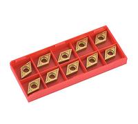 FTVOGUE Hoja de Inserción de Carburo Insertos de Carburo DCMT11T304 HM YBC251 10PCS para Torno Herramienta de Torneado Procesamiento de Acero Alta Resistencia Al Desgaste Buen Efecto de Corte para