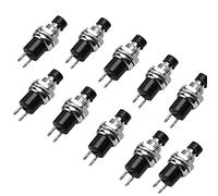 FTVOGUE Interruptor de Botón PBS-110, Plástico Metálico, Interruptor de Reinicio Automático para Arrancadores Electromagnéticos, Color Negro, -13 a 185 Fahrenheit, 10 Piezas
