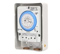 FTVOGUE Interruptor de Control de Tiempo Mecánico ABS Aleación de Aluminio Temporizador de 24 Horas AC100 240 V Programación de Energía Precisa para Calentadores de Agua Farolas Riego Industria