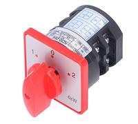 FTVOGUE Interruptor de de 2 Polos y 3 Posiciones Interruptor Selector de Leva AC380V 20A 4kw Tipo de Perilla con Material PP Resistente Al Fuego para Arranque de Motor