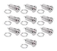FTVOGUE Interruptor de Llave Interruptor de Bloqueo de Barril de Acero Inoxidable 10PCS 12 Mm ON OFF Bloqueo de Alimentación AC DC 220 V 3 A Doble Tirón para Control de Acceso A Computadora de