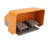 FTVOGUE Interruptor de Pie Pedal Doble Interruptor de Pedal de Potencia Mecánico Automático Carcasa de Aleación de Aluminio de 220 V con Cubierta Protectora para Control de Máquina Uso de Costura en