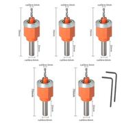 FTVOGUE Juego de Brocas Avellanadoras, Juego de Brocas para Madera de Metal de Primera Calidad, Forstner de Profundidad Ajustable, Perfecto para Carpinteros y Entusiastas del Bricolaje (Juego de 5