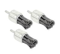 FTVOGUE Juego de Cepillos de Alambre Anudado de 3 Uds, Herramienta de Eliminación de Pintura de Acero Inoxidable con Vástago de 1/4 de Pulgada para Desbarbado y Pulido Eficientes