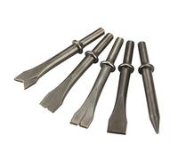 FTVOGUE Juego de Cinceles para Martillo Neumático, Brocas para Martillo Neumático de Acero Al Molibdeno, 5 Cinceles de Vástago Redondo de 10 Mm y 125 Mm para 150 190 250, Eliminación de Hormigón de