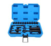 FTVOGUE Juego de Dados Pasantes Juego de Trinquete Go-Thru de 17 Piezas con Accionamiento de 1/4 de Pulgada con Trinquete de Perfil bajo de 72 Dientes y Dados Estriados para Espac