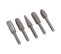 FTVOGUE Juego de Limas Rotativas de Aleación de Acero de Tungsteno, 5 Piezas, Vástago de 6 Mm para Desbarbar, Dar Forma, Ranurar en Madera, Caucho, Plástico con Taladro Manual, Amoladora Eléctrica