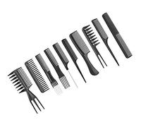 FTVOGUE Juego de Peines para Peinar el Cabello, Kit de Peines Profesionales de PP, 10 Piezas, Selección de de Peluquero de Fina y Ancha para Cortar Peinados de Despedida, para Mujeres y Niñas, Uso