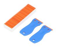 FTVOGUE Juego de Raspadores de Afeitar de 102 Piezas, Juego de Herramientas de Raspador, Raspador de Limpieza, de Pegamento con 2 Asas, 100 Cuchillas de Doble Filo para Estufa,
