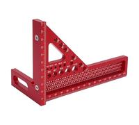 FTVOGUE Juego de Reglas Triangulares para Carpintería, Escuadra de Carpintero de Aleación de Aluminio con Acabado Anodizado CNC y 6 Orificios Angulares para Marcar con Precisión