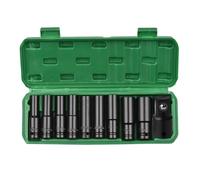 FTVOGUE Juego de Vasos de Impacto, Material CR V, Juego de Vasos de Impacto de 10 Piezas para Llaves Eléctricas de Tamaños de 10 a 22 Mm, Ideal para Mecánicos y Entusiastas del Bricolaje (10 Uds. Y