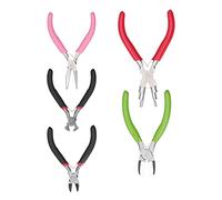 FTVOGUE Kit de Alicates, Juego de Alicates para Joyería de Acero con Alto Contenido de Carbono, 5 Piezas con Diagonales, de Punta Plana y para Hacer Fianzas para Envolver Alambre, Prensar y Enrollar