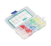 FTVOGUE Kit de Diodos Emisores de Luz LED, Resina de Oxígeno y Acero Inoxidable, 300 Piezas de 3 Mm, 5 Mm, 5 Colores, Salida Brillante, Rendimiento Estable para Circuitos de Bricolaje, Exhibición