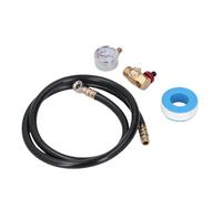 FTVOGUE Kit de Ensamblaje de Manguera para Tanque de Aire, Accesorios de Reparación de Colector de Latón, Medidor de Presión de 200 PSI para Monitoreo Confiable de Presión, Ideal para Tanques de