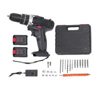 FTVOGUE Kit de Herramientas de Taladro Inalámbrico, Juego de Taladro de Impacto de 1450 RPM con 25 Engranajes de Torsión, Motor de 350 W para Perforación de Ladrillos de Acero y M (Enchufe de la UE)