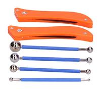 FTVOGUE Kit de Herramientas para Calafatear, Herramienta para Calafatear Juntas de Piso ABS de Acero Al Carbono con 7 Tamaños de Bolas de Metal y Cuchillo de Reparación para Acabado de Espacios de