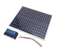 FTVOGUE Kit de Panel Solar de 22 W, Panel Solar Policristalino con Salida USB Dual y Controlador de 100 A para Carga de Batería de Coche, RV
