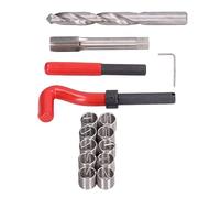 FTVOGUE Kit de Reparación de Roscas M14x1,5 Mm, Kit de Inserción de Roscas de Acero Inoxidable con Grifo y Taladro HSS, Juego de 15 Piezas para Restaurar Dañadas en Reparación de Automóviles de