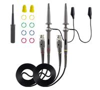 FTVOGUE Kit de Sonda de Osciloscopio, Sonda de Osciloscopio ABS de 100 MHz con Puntas de con Soporte de Abrazadera, Alta Sensibilidad de 10 PF a 35 PF para Osciloscopios BNC, Pruebas de Ingenieros