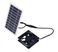 FTVOGUE Kit de Ventilador de Panel Solar Kit de Cargador Solar Portátil de Polisilicio 2,5 W 5 V con Puertos USB Duales Ventilador Compacto para Cría Al Aire Libre Plantación Invernadero Ventilación