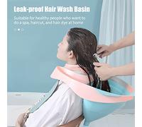 FTVOGUE Lavabo para el Cabello, Bandeja Inflable para champú con Correas Ajustables, Portátil para Usuarios Mayores y Embarazadas, Cómodo Lavado del Cabello en la Cama