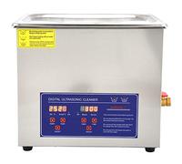 FTVOGUE Limpiador Ultrasónico de 10 Litros Máquina de Limpieza Ultrasónica Industrial Lavadora de Piezas Ultrasónica de 10 Litros con Calentador con Temporizador Digital para (Enchufe europeo 220V)