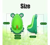 FTVOGUE Lindo Orinal de Entrenamiento con Forma de Rana para Niños, Material Ligero de PP con Punto de Mira, para Niños de 8 Meses a 6 Años (Verde oscuro+verde esmeralda)