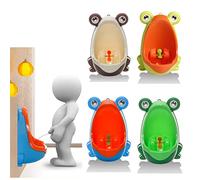 FTVOGUE Lindo Orinal de Entrenamiento con Forma de Rana para Niños, Material Ligero de PP con Punto de Mira, para Niños de 8 Meses a 6 Años (Fruta verde+naranja)