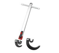 FTVOGUE Llave Telescópica para Lavabo de Acero Cr V, Llave Ajustable para Grifo de Fregadero de 10 a 17 Pulgadas con Mandíbula Giratoria de 180° para Extracción de Pernos y Tuercas de