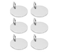 FTVOGUE Llaveros de Metal Grabables en Blanco, Etiquetas Redondas de Acero Inoxidable con Orificio Preperforado, 30 Mm, 20 Unidades para Impresora 3D H2D, Etiquetas de Regalo, Placas de Nombre,