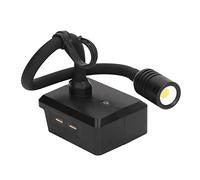 FTVOGUE Luz de Trabajo de Cuello de Cisne Lámpara LED Inalámbrica Recargable de 20 V con 2 Puertos USB Gancho Ajustable de 3 Niveles para Taller, Garaje, Lugar de Trabajo, Uso de Emergencia