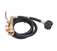 FTVOGUE Manguera Adaptadora de Recarga de Gas, Goma de 4 Pies con Manómetro, Conecta Botellas de 1 Libra a Tanques de 20 Libras para Parrillas y Camping