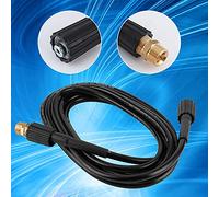 FTVOGUE Manguera Negra M22, Material de PVC, Diseño Flexible, Presión de 180 Bar, Adecuada para Lavadoras a Presión de Agua Fría (15M)