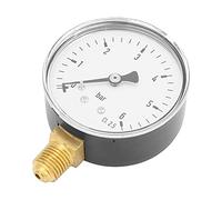 FTVOGUE Manómetro de Presión Hidráulica, 0-6 Bar, 1/4" NPT, Montaje Lateral, 63 mm Diámetro, Manómetro Industrial para Agua Aceite Aire