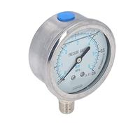 FTVOGUE Manómetro de Vacío 1 4 NPT Carcasa de Acero Inoxidable Esfera Transparente Nivel de Precisión 2,5 0 a 0,6 MPa para Probadores de Químico Medición de Presión de Aceite de Agua Hidráulica